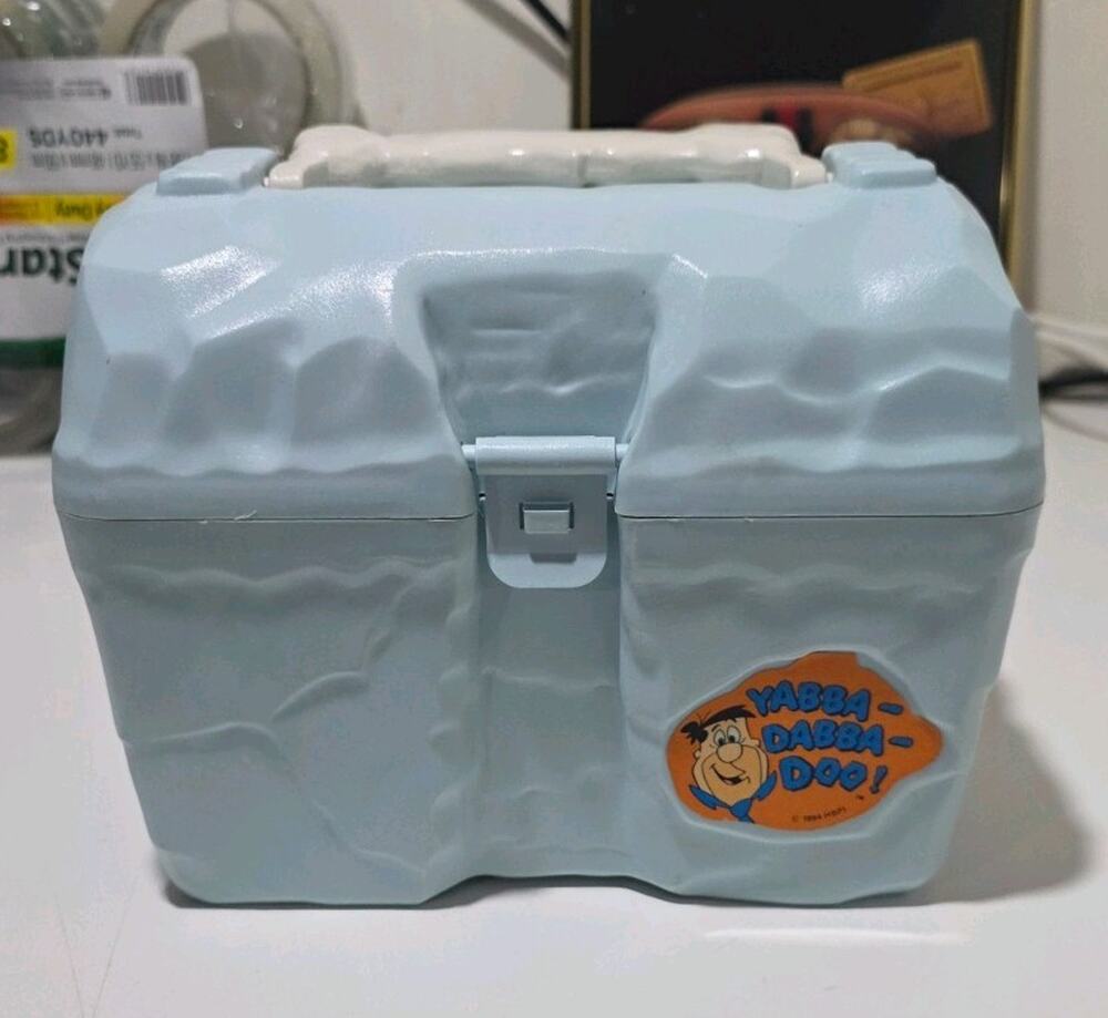 VTG 1990s Thermos Flintstones Movie Rock Boulder Lunch Box With Thermos